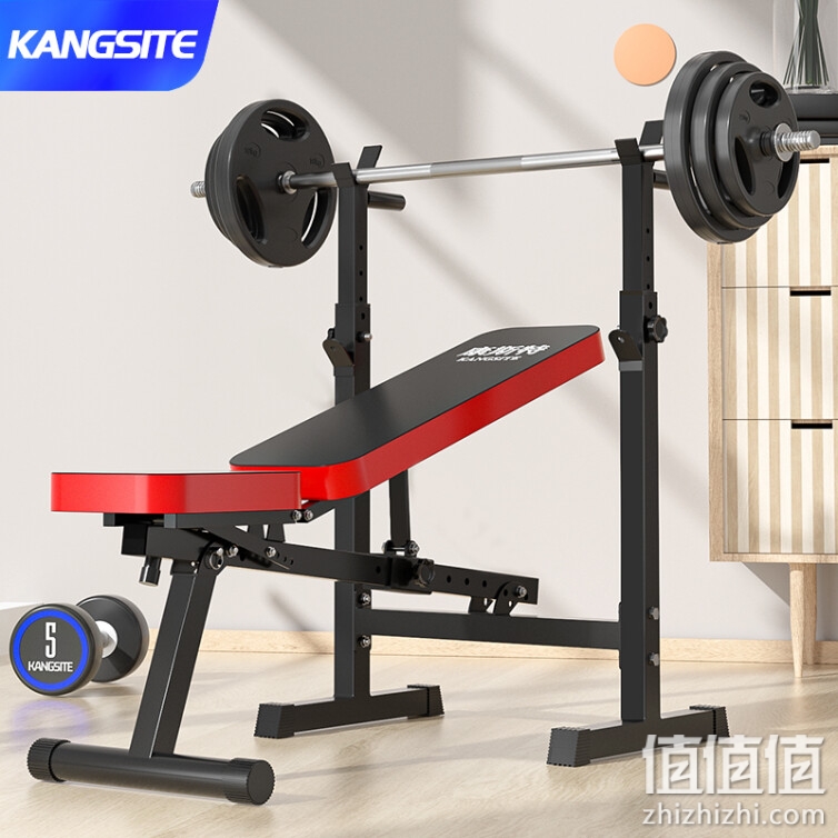 康斯特 卧推架家用可折叠多功能举重床套装 仰卧起坐健身器材杠铃架子 已改款单独升级款举重床(可上下斜平推)