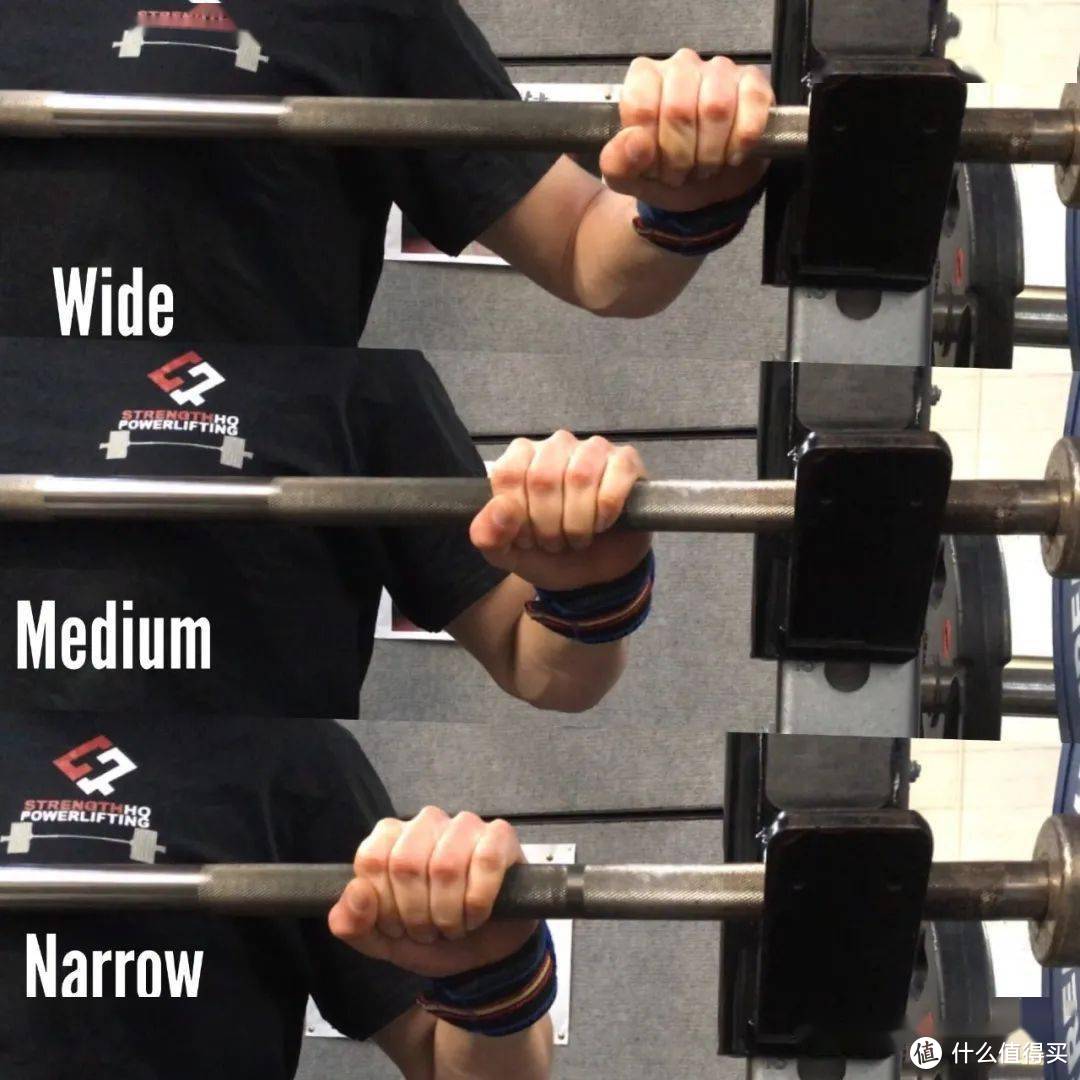 不管任何握距,当杠铃下方至最低点时,小臂都是垂直于地面的