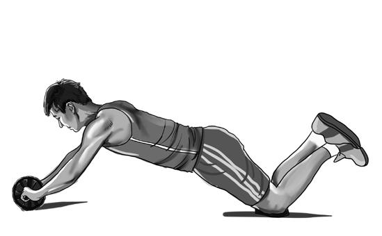 滚轮健身器_健腹轮正确使用方法_健腹轮锻炼腹肌效果